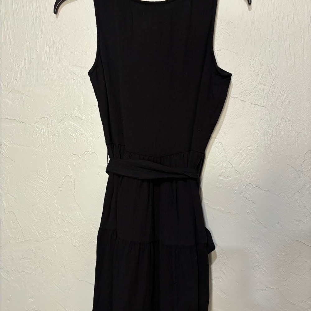 J.Crew belted tiered crew neck sleeveless black dress size 00 NWOT - Picture 6 of 11